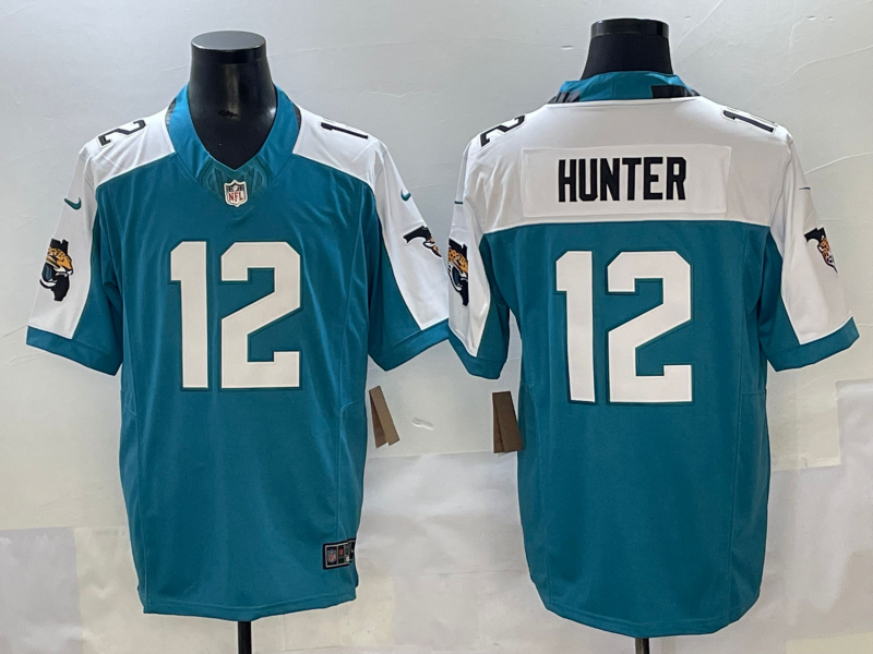 Men's Jacksonville Jaguars Travis Hunter #12 Teal 2025 NFL Draft First Round Pick Jersey